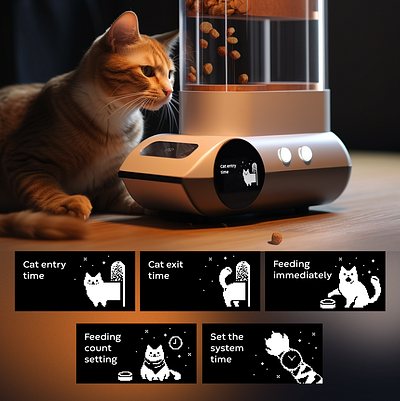 Interface for Cat Feeders interface pixel art pixel cat product design ui