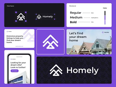 Homely branding brand gudieline brand identity branding creative logo design modern real estate branding