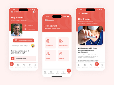 Healthcare App app app designer clean corona virus design doctor appointment app doctors app health service app health tips healthcare app interface medical medicine meditation app mobile mobile application patient product design ui uidesign