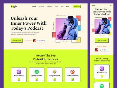 Podcast Web Landing Page audio conversation homepage inspiration interview landing page listening live live streaming music podcast podcasting podcasts sharing stories ui uiux ux website