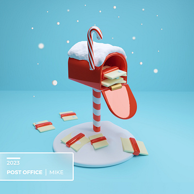 3D Post Office 3d 3dblender blender design graphic design illus illustration snow