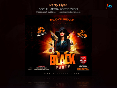 Party Flyer, Club poster, Social Media Flyer, Black Party, Poste ads poster black party flyer black party poster design flyer flyer design graphic design party flyer party poster poster social media flyer social media poster