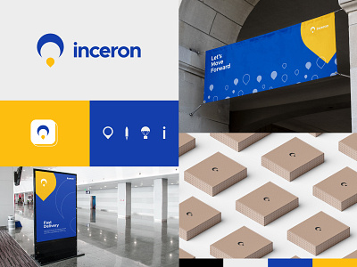 Inceron - Brand identity 3d app branding branding design creative logo design ecommerce graphic design icon illustration logo logo design logotype mark minimal modern logo parcel logo startup ui vector