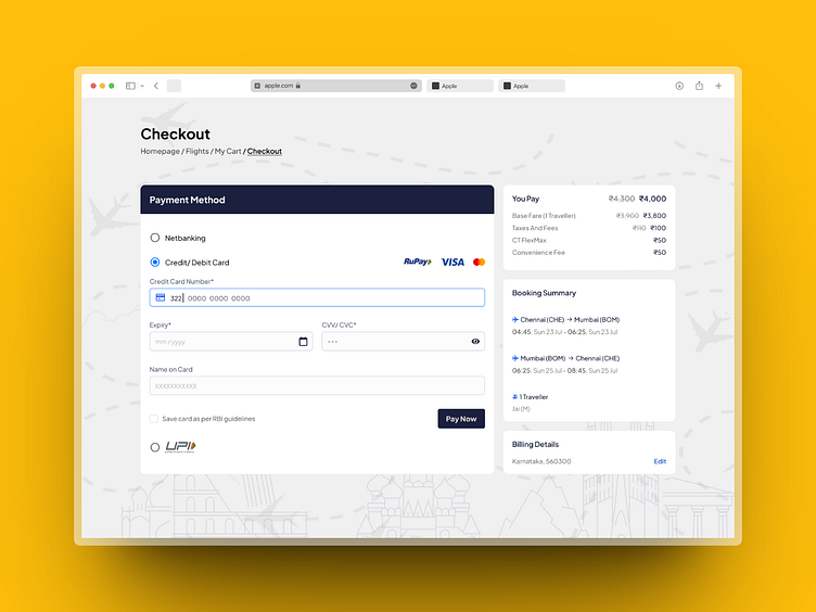 A sleek flight ticket credit card payment UI. DailyUI #2 by Jai Vignesh ...