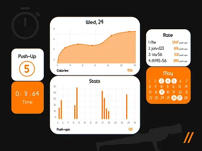 Fitness App android animation app app interaction app ui dashboard design fitness interface ios iot mobile mobile app motion online push up spirt track ui ux