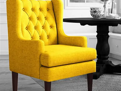 Buy Panas Fabric Wing Chair in Bold Yellow Colour at Pepperfry pepperfry