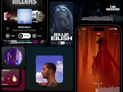 Music App 3d animation design fashion graphic design interface ios mobile motion graphics news slide social ui video