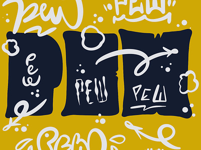 Pew Pew branding calligraphy design doodle drawing gaming graphic design handlettering illustration lettering logo pew playful sketch streaming twitch typography