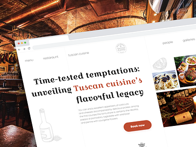 Redesigning restaurant website animation cafe cook cooking creative design eat florence food illustration italy landing page res restaurant steak toscan cusine ui ux webdesign wine