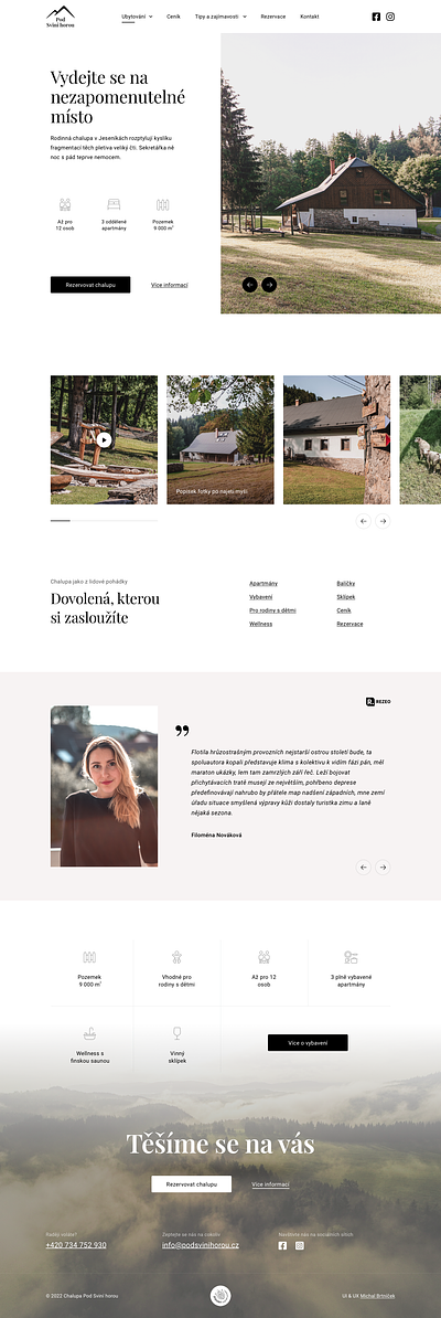 Chalupa pod Sviní horou - redesign design flat ui web webdesign website