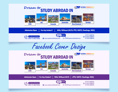 Study Abroad Consultation Centre Facebook Cover Design facebook cover typography.