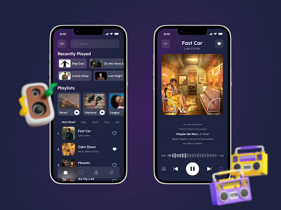 Music app appdesign designinspiration interactiondesign interface mobileapp music musicplayer player ui ux