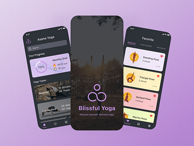 Blissful Yoga Mobile Application app app development app design appdesign mobileappdesign design graphic design yoga