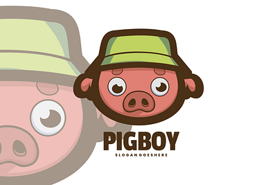 Pig Boy animal branding cute mascot design graphic design illustration logo ui vector