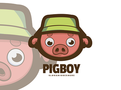 Pig Boy animal branding cute mascot design graphic design illustration logo ui vector