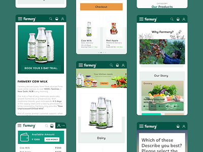 Farmery | A Subscription Based e-Commerce Platform app branding creative dairy design dribble fresh groceries illustration milk mobile organic rmgx subscription ui ux wallet web