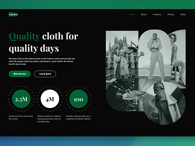 Fashion website concept design branding dark mode design green illustration modern monochromatic ui ui design uiux design ux design web design web inspiration