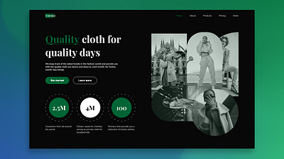 Fashion website concept design branding dark mode design green illustration modern monochromatic ui ui design uiux design ux design web design web inspiration