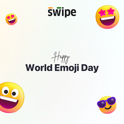 🥳 Happy World Emoji Day 😋 billing design emoji emojiday graphic design illustration invoicing swipe