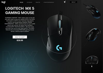 LOGITECH MX 5 landing page 3d animation app branding design graphic design illustration logo motion graphics ui vector web design