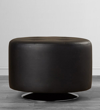 Get Upto 45% OFF on Capitol Leatherette Ottoman in Black Colour pepperfry