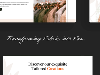 Custom Thread : Tailoring Website Concept creativeui designcommunity designinspo digitaldesign fashion interactiondesign landingpage tailoring uiuxtrends uxdribbble uxinspiration websitedesign