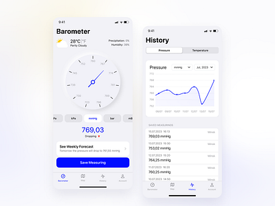 Barometer Mobile App Design app design mobile mobileapp ui ux