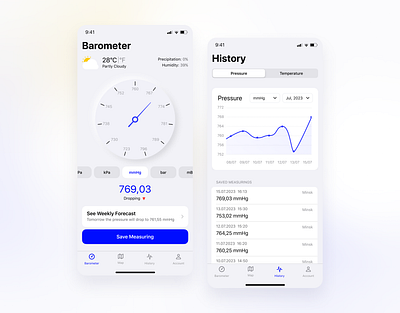 Barometer Mobile App Design app design mobile mobileapp ui ux