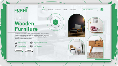 Furniture web Banner dribble furniture graphic design logo modern portfoliio ui ui de ui design webbanner