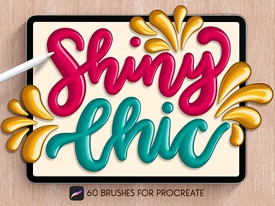 Shiny Chic Procreate Brushes app branding design graphic design illustration logo typography ui ux vector