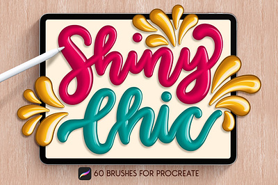 Shiny Chic Procreate Brushes app branding design graphic design illustration logo typography ui ux vector