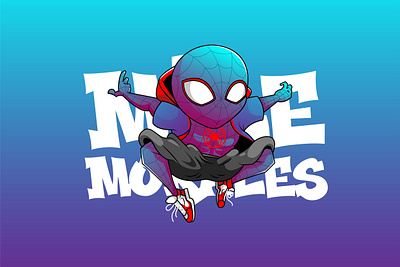 Mile Morales cartoon chibi cute illustration logo mascot mile morales spiderman vector