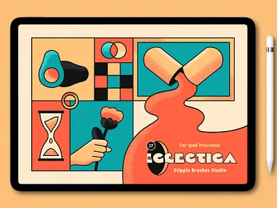 Stipple Brushes for Procreate app branding design graphic design illustration logo typography ui ux vector