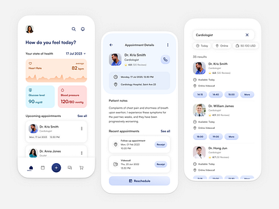 Health Medical App 💊 app appointment design doctor gradient health medical mobile modern state of health tracking ui ui ux ux