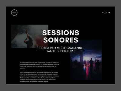 Session Sonores - Menu overlay animation animation belgium black design electronic events gif menu music odoo overlay web website white