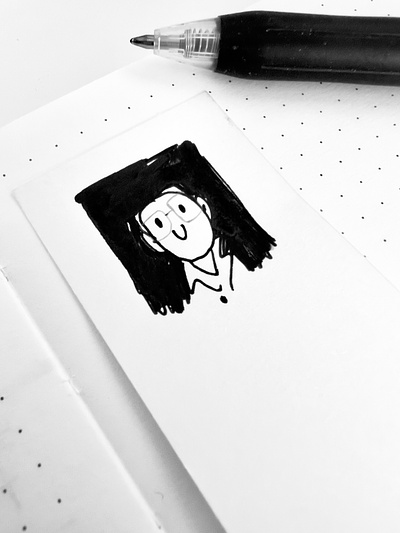 Hello! artist blackandwhite book illustration cuteface doodle drawing face illustration ink portrait