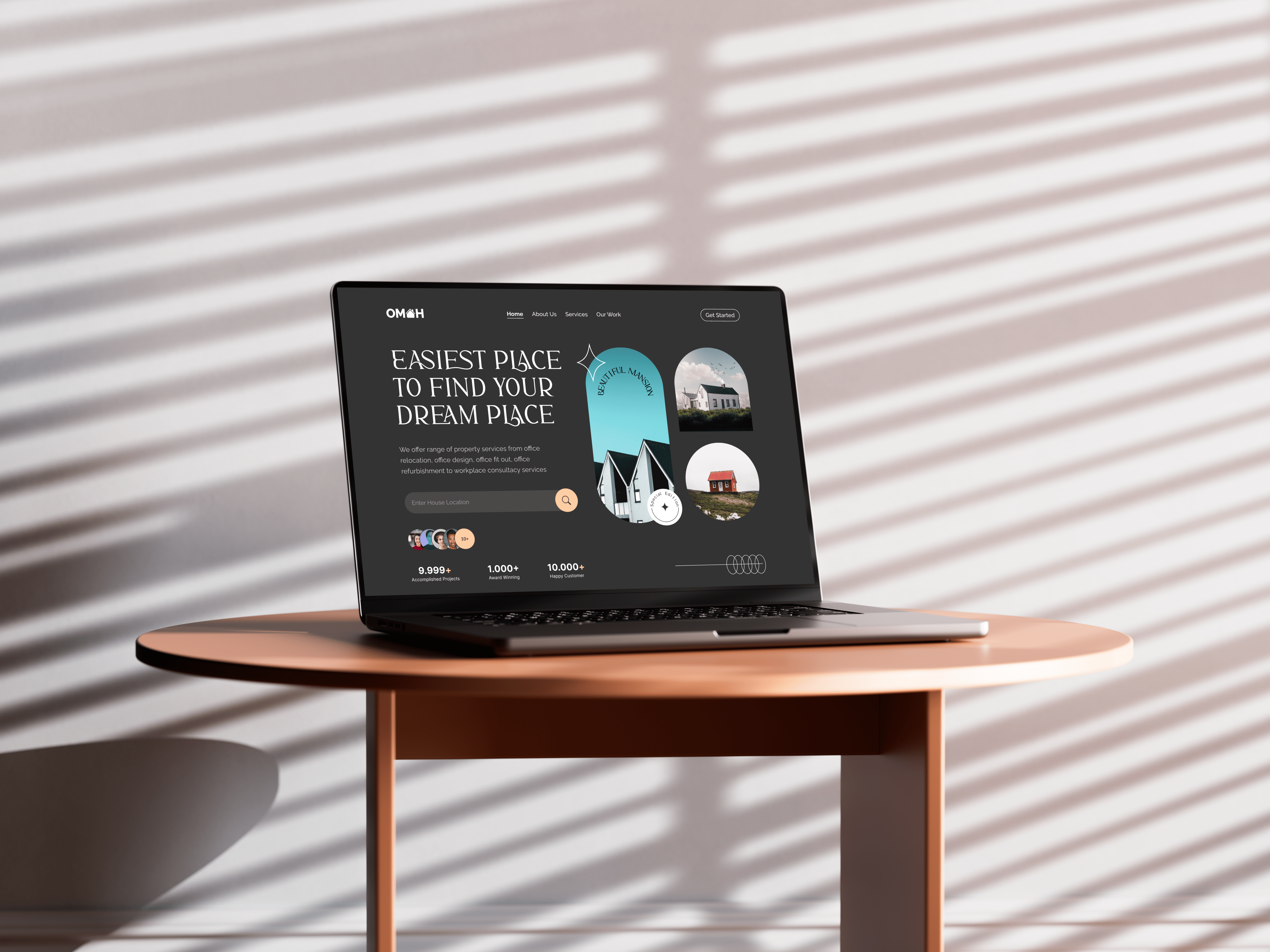 Omah - Landing Page Property Agency aesthetic branding landing page property real estate ui ui ux user interface web design website