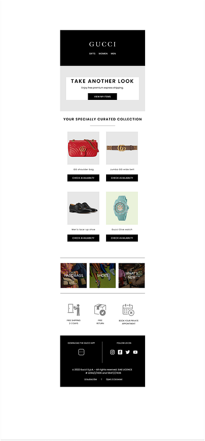 Emailers design emailers gucci shopping ui