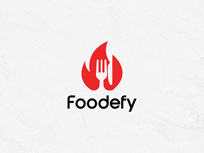 Foodefy logo design bbq logo brand identity branding branding design creative logo design fire logo flat logo design food logo fork hot food knife logo mexican food logo minimalist logo modern logo restaurant logo