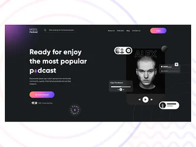 Podcast Landing Page app branding design graphic design illustration landing page logo podcast podcast app podcast dashboard podcast landing page podcast web design podcast website typography ui ux vector web design website design