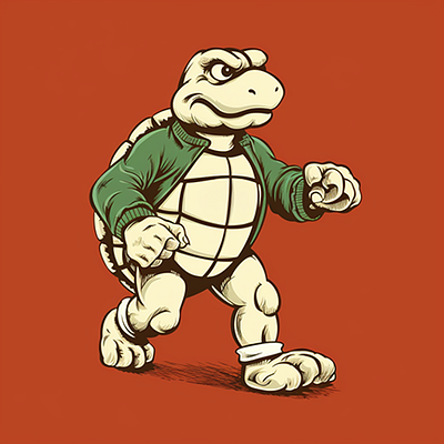 Turtle Mascot old school retro teams turtle vintage