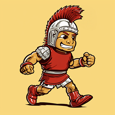 Trojan Mascot retro teams trojan vintage warrior