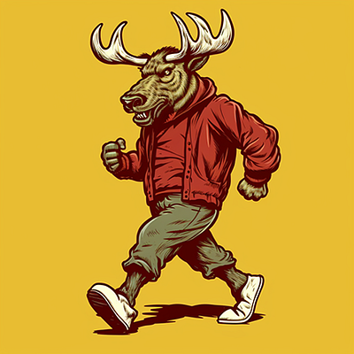 Moose Mascot moose retro teams vintage