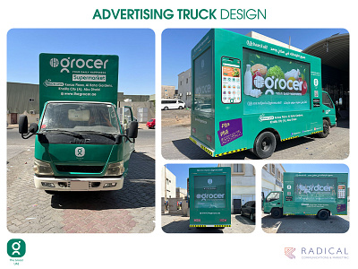 Advertising Truck Design - The Grocer abu dhabi advertising truck art branding concept design dubai design graphic design outdoor advertising supermarket the grocer truck design udarts dubai