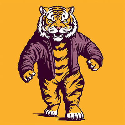 Tigers Mascot cat cats retro teams tiger tigers vintage