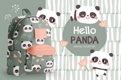 Panda graphic collection baby baby collection baby pattern background cute design illustration kids kids design panda pattern seamless