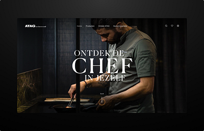 Website for a company specialized in kitchen appliances clean cooking dark design kitchen luxury minimal modern pdp ui ux web web design website