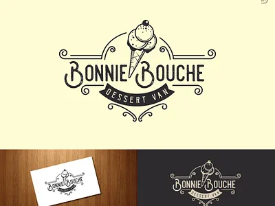 bonnie con logo ice cream logo logo design vintage logo