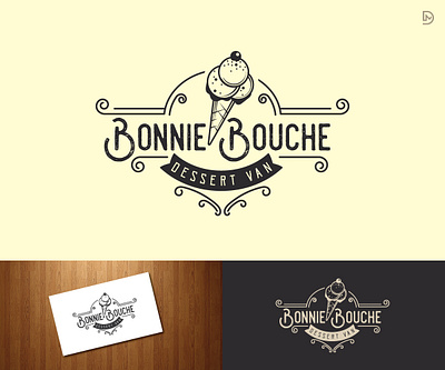 bonnie con logo ice cream logo logo design vintage logo
