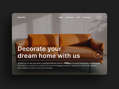 Online Furniture Shop Landing Page Design Concept ecommerce furniture landing page minimalism shopping cart